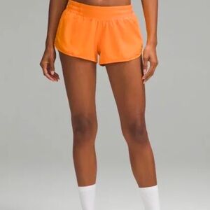 Orange lulu tall hotty hot shorts
